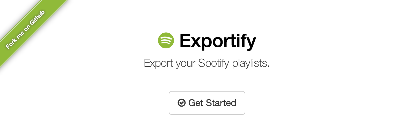 screenshot image of 'exportify' - a web app that turns spotify playlists into csv files